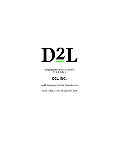 Thumbnail D2L Inc. Financial Statement fy2022