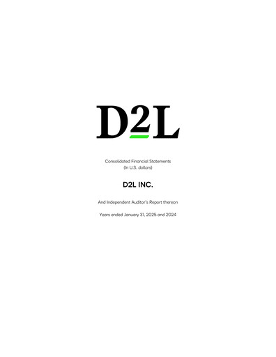 Thumbnail D2L Inc. Financial Statement fy2025