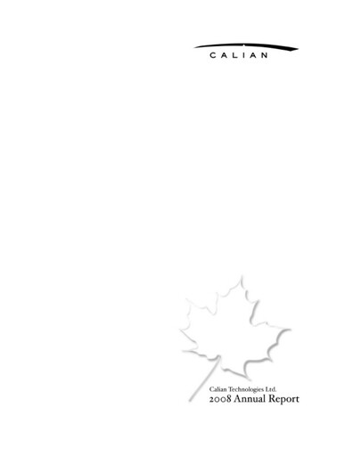 Thumbnail Calian Group Annual Report 2008
