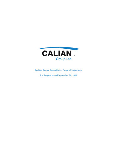Miniature Calian Group Bilan financier fy2021
