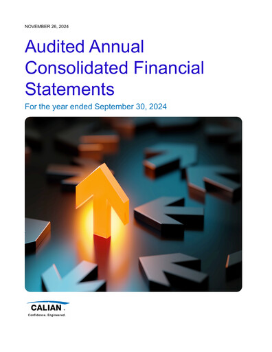 Miniature Calian Group Bilan financier fy2024