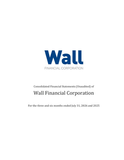 Vorschaubild Wall Financial Corporation Quartalsbericht fy2027-q2
