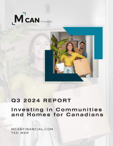 Miniature MCAN Mortgage Corporation Rapport trimestriel 2024-q3