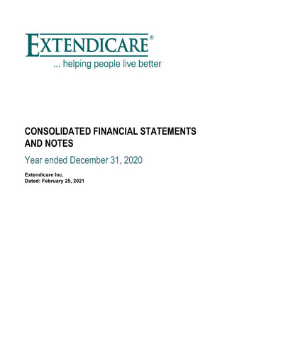 Thumbnail Extendicare Financial Statement 2020