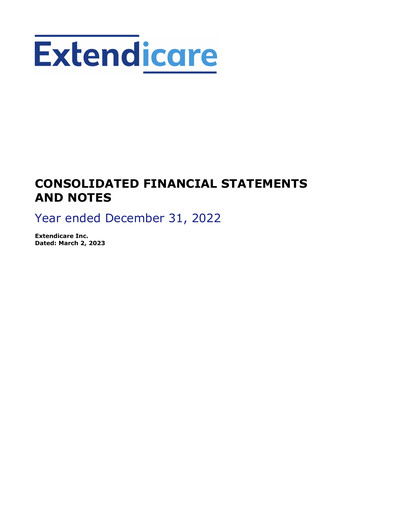Thumbnail Extendicare Financial Statement 2022