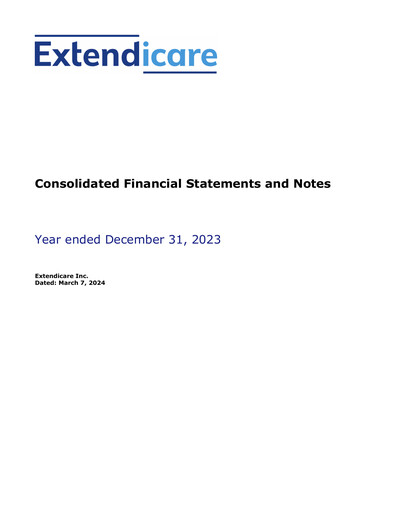 Thumbnail Extendicare Financial Statement 2023