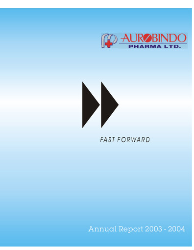 Thumbnail Aurobindo Pharma
 Annual Report 2003-2004