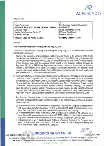 Thumbnail Aurobindo Pharma
 Financial Statement 2018-2019