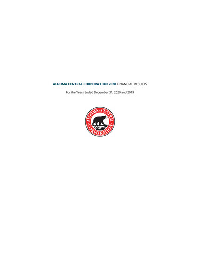 Thumbnail Algoma Central Corporation Financial Report 2020