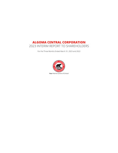 Thumbnail Algoma Central Corporation Quarterly Report 2023-q1
