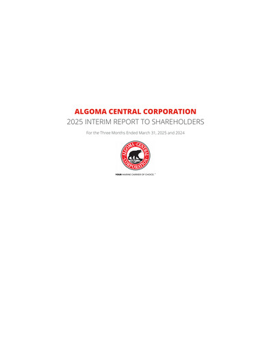 Thumbnail Algoma Central Corporation Quarterly Report 2025-q1
