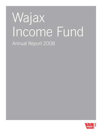 Thumbnail Wajax Corporation Annual Report 2008