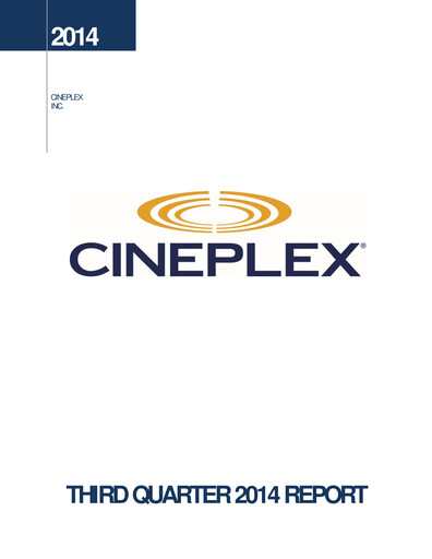 Thumbnail Cineplex Quarterly Report 2014-q3