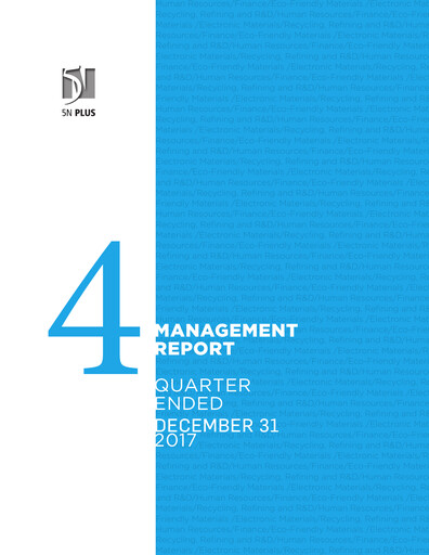 Vorschaubild 5N Plus Finanzbericht 2017-q4