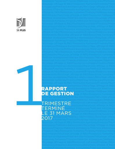 Vorschaubild 5N Plus Finanzbericht 2017-q1