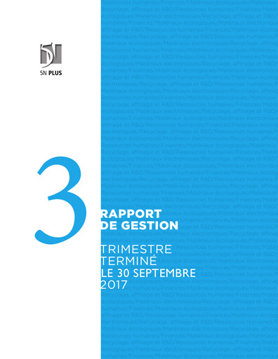 Vorschaubild 5N Plus Finanzbericht 2017-q3
