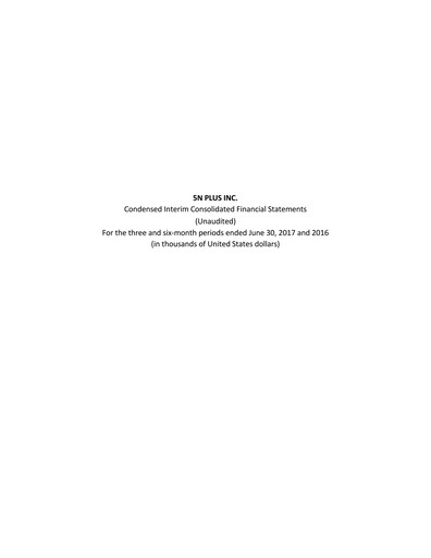 Thumbnail 5N Plus Financial Statement 2017-q2