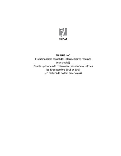 Thumbnail 5N Plus Financial Statement 2018-q3