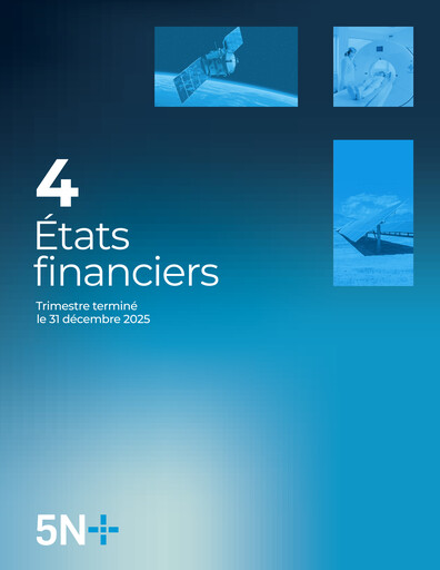 Miniature 5N Plus Bilan financier 2025-q4