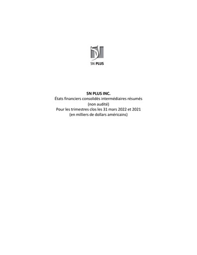 Vorschaubild 5N Plus Quartalsbericht 2022-q1