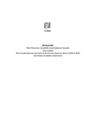 Vorschaubild 5N Plus Quartalsbericht 2022-q2