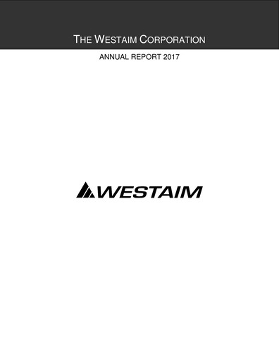Thumbnail The Westaim Corporation Annual Report 2017
