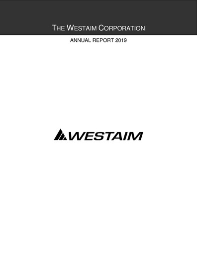 Thumbnail The Westaim Corporation Annual Report 2019