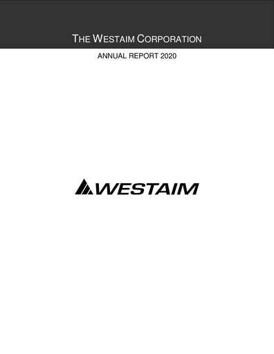 Thumbnail The Westaim Corporation Annual Report 2020