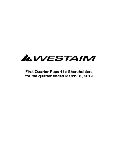 Thumbnail The Westaim Corporation Quarterly Report 2019-q1