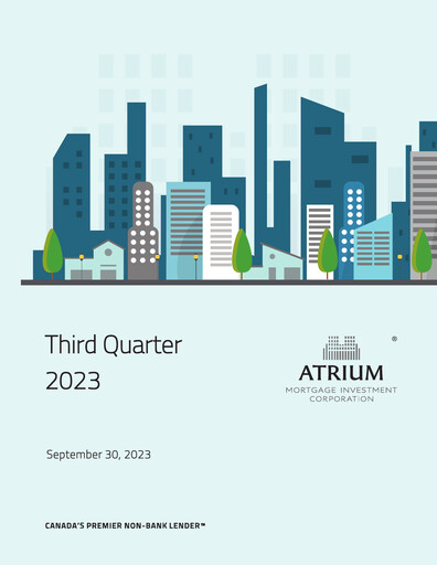 Miniature Atrium Mortgage Investment Rapport trimestriel 2023-q3
