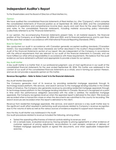 Thumbnail Real Matters Financial Statement fy2024
