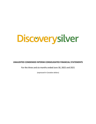 Vorschaubild Discovery Silver Corp. Quartalsbericht 2022-q2