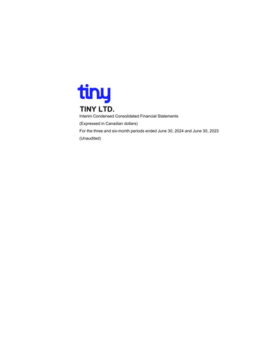 Thumbnail Tiny Ltd. Quarterly Report 2024-q2