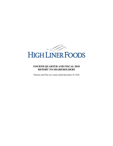 Thumbnail High Liner Foods Quarterly Report 2018-q4