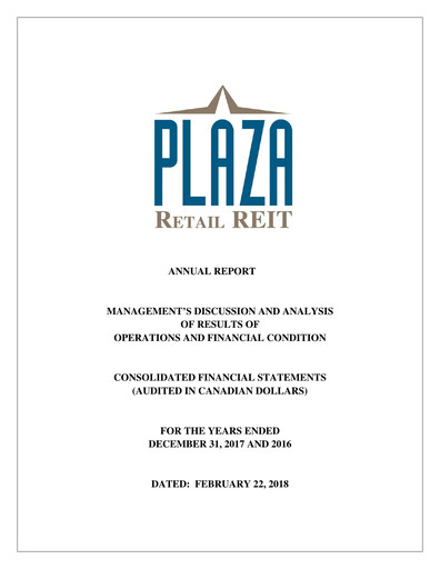 Thumbnail Plaza Retail REIT Annual Report 2017