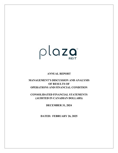 Thumbnail Plaza Retail REIT Annual Report 2024