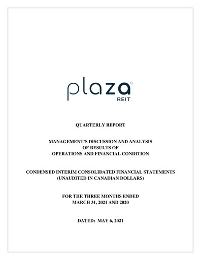 Thumbnail Plaza Retail REIT Quarterly Report 2021-q1