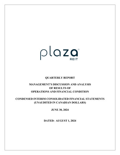 Thumbnail Plaza Retail REIT Quarterly Report 2024-q2