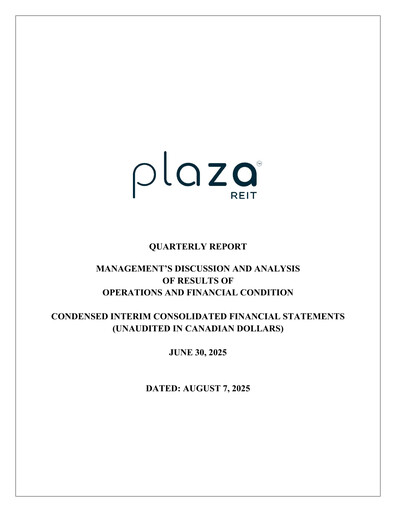Thumbnail Plaza Retail REIT Quarterly Report 2025-q2