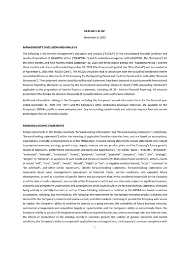 Miniature Healwell AI Rapport trimestriel 2025-q3