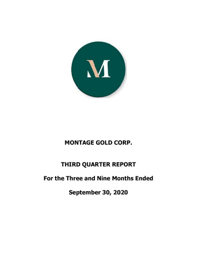 Thumbnail Montage Gold Corp. Quarterly Report 2020-q3