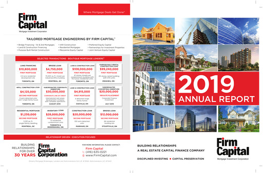 Thumbnail Firm Capital Mortgage Investment Corporation Annual Report 2019