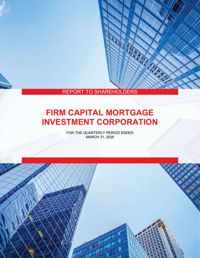 Miniature Firm Capital Mortgage Investment Corporation Rapport trimestriel 2026-q1