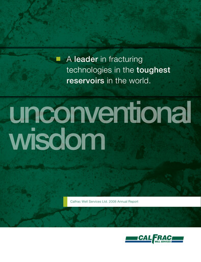Thumbnail Calfrac Well Services Annual Report 2008