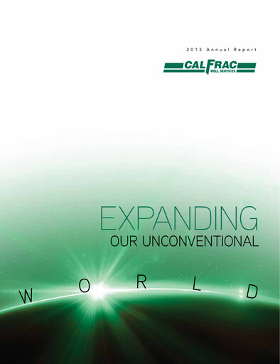 Thumbnail Calfrac Well Services Annual Report 2013
