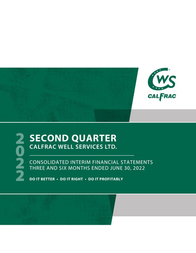 Thumbnail Calfrac Well Services Financial Statement 2022-q2
