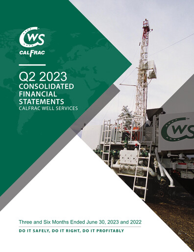 Thumbnail Calfrac Well Services Financial Statement 2023-q2