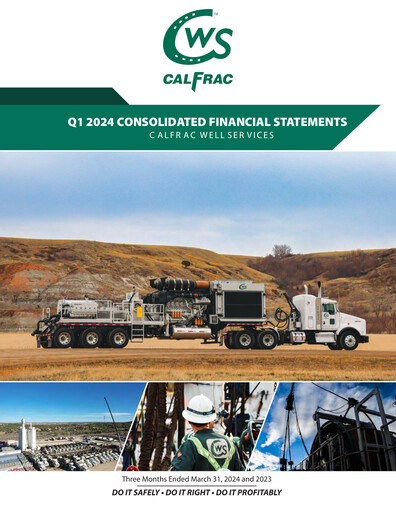 Thumbnail Calfrac Well Services Financial Statement 2024-q1