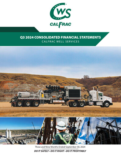 Thumbnail Calfrac Well Services Financial Statement 2024-q3