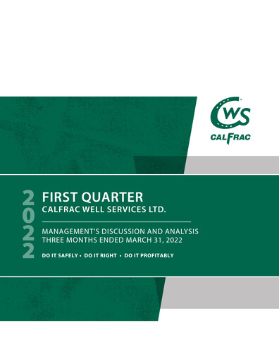 Miniature Calfrac Well Services Rapport trimestriel 2022-q1